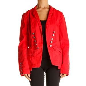 Free People New Red Cotton Button Jacket Large